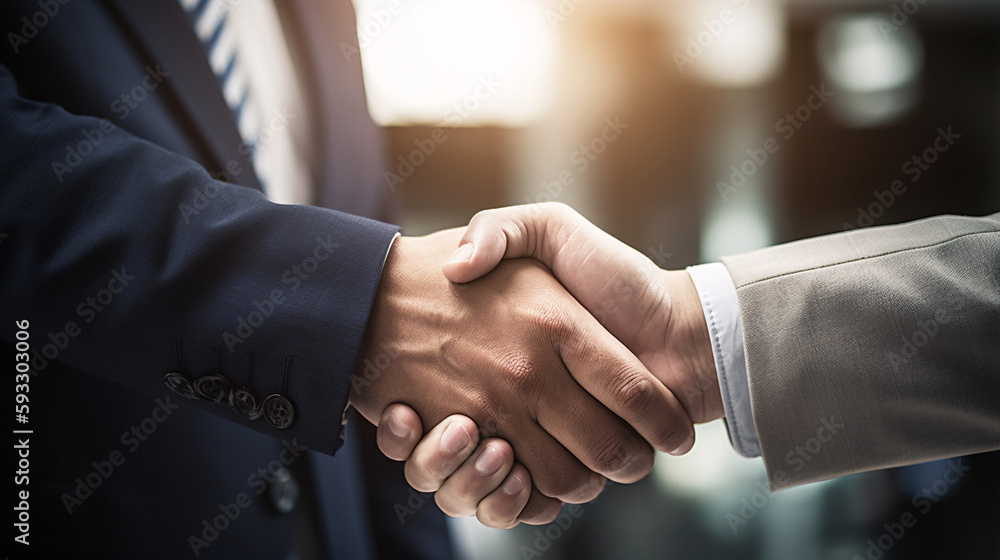 Businessman Shaking Hands to Solidify a Lucrative Business Agreement generative ai