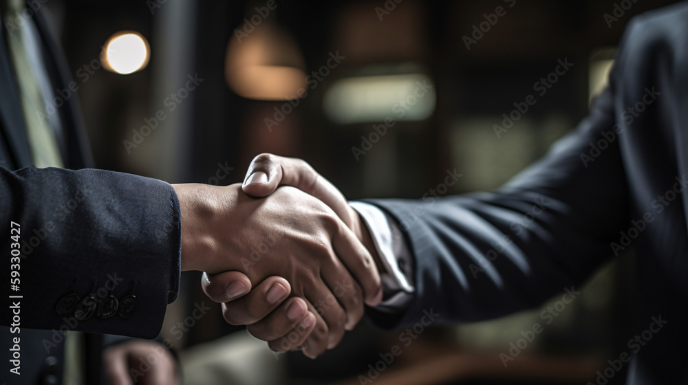 Businessman Shaking Hands for a Winning Business Strategy generative ai Businessman Shaking Hands for a Winning Business Strategy generative ai