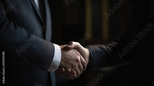 Businessman Securing a Solid Handshake for Success generative ai