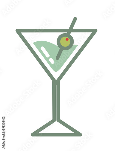 green martini cocktail glass