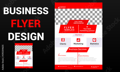 This is a business flight design. This is a vector design. This design is done on A4 size paper. Designed with red and white colors.