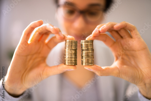 Konstfotografi Compare Wage Gap, Money Pay
