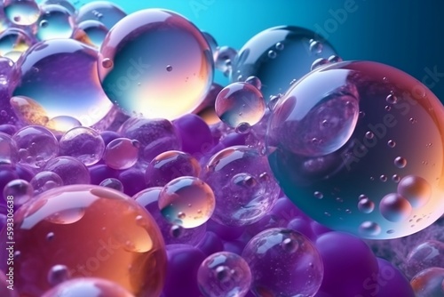 render-abstract-bright-purple-bubble-background. AI generated.