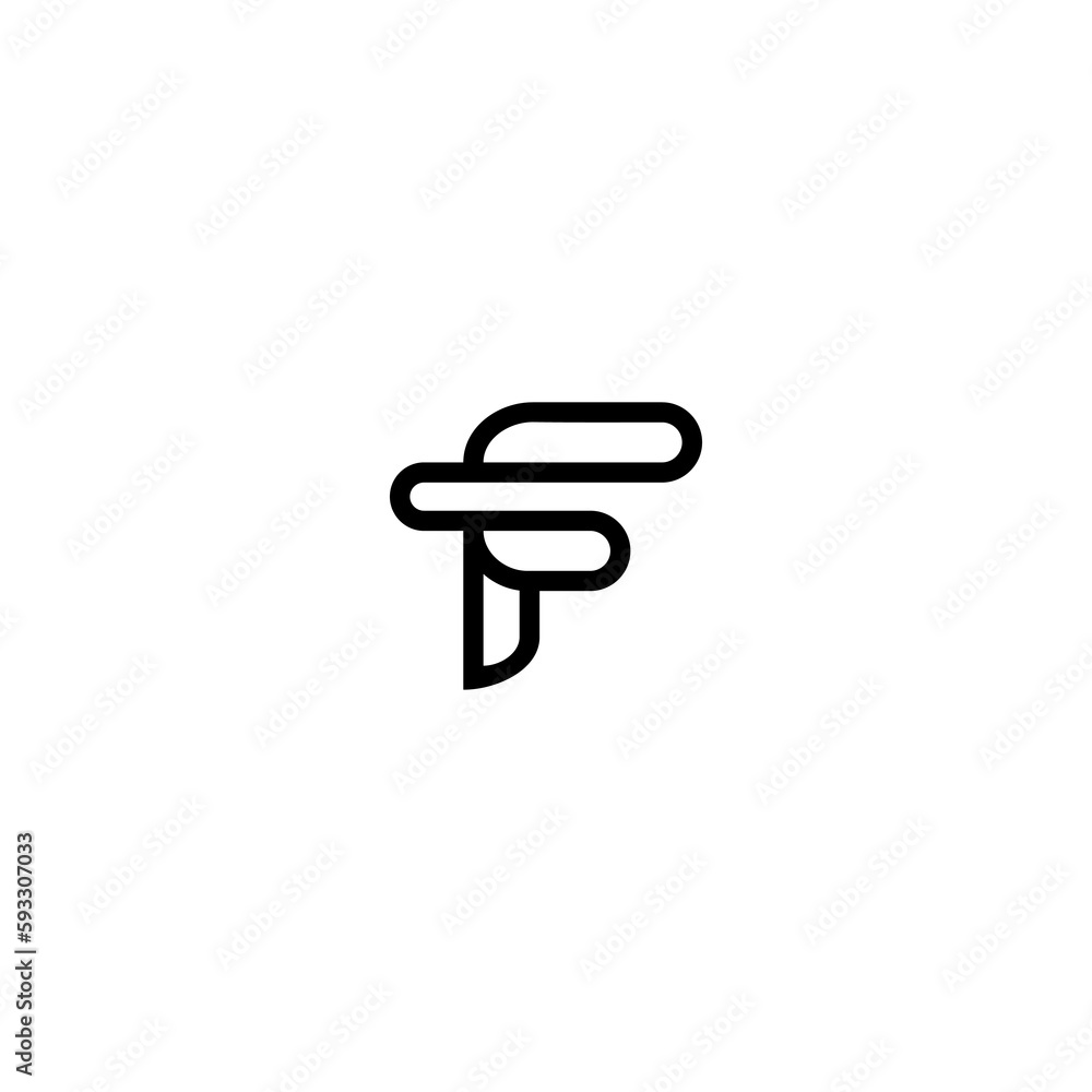 Letter F black and white logo Letter F black and white logo