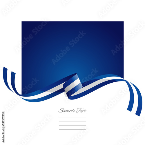 Greece flag vector. World flags and ribbons. Greek flag ribbon on abstract color background