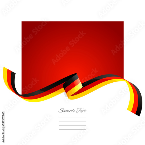 Germany flag vector. World flags and ribbons. German flag ribbon on abstract color background