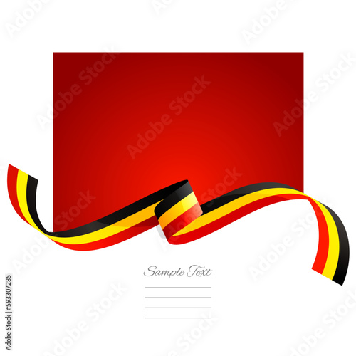 Belgium flag vector. World flags and ribbons. Belgian flag ribbon on abstract color background