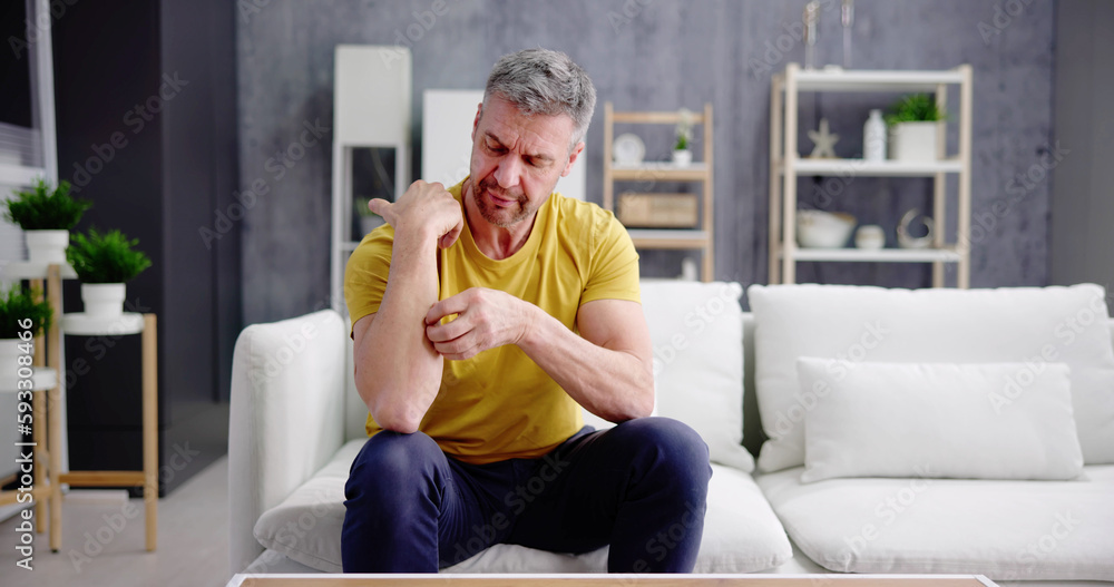Man With Itchy Skin Man With Itchy Skin