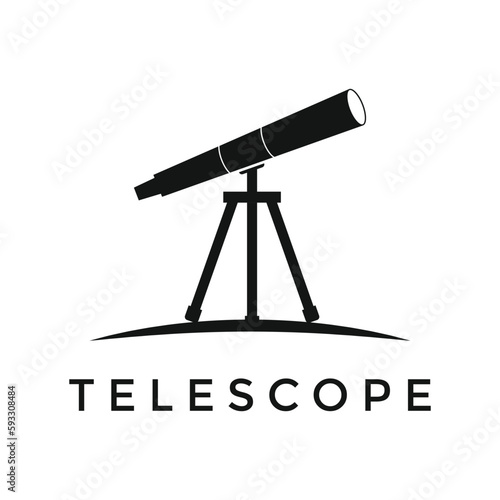 Telescope logo design vector. Astronomy design.