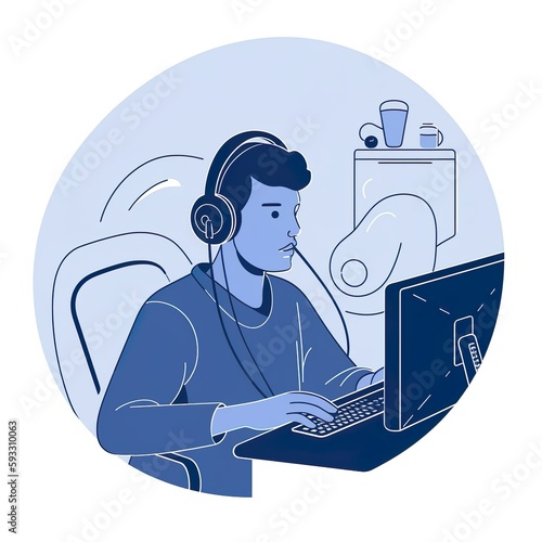 Illustration of employees / customer service