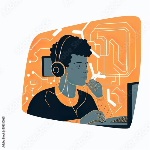 Illustration of employees / customer service