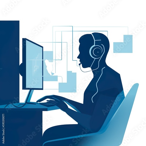 Illustration of employees / customer service