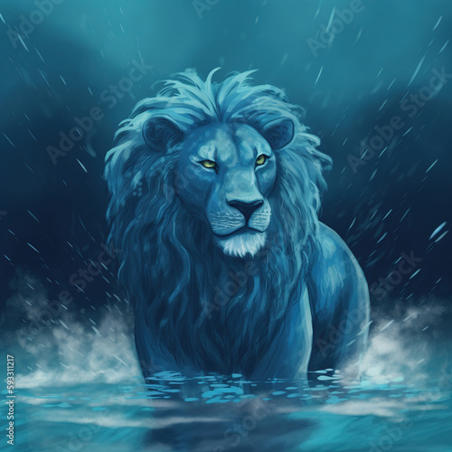 lion made of water liquid