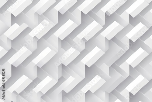 a seamless white isometric background pattern. Generative AI