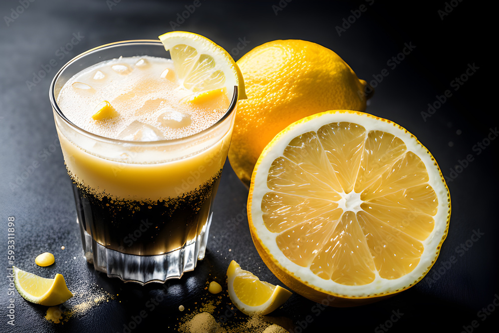 Cola drink , cytryna i lód. Generative Ai Cola drink , cytryna i lód. Generative Ai