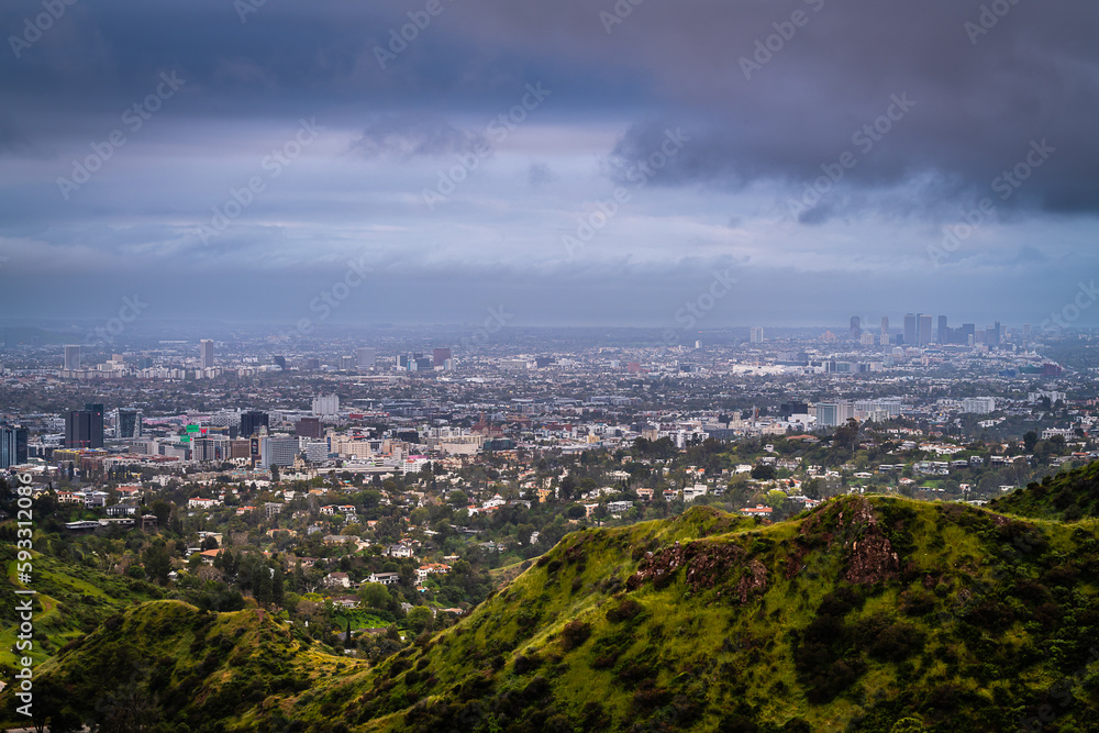 Griffith Park and the Hollywood Hills at dawn