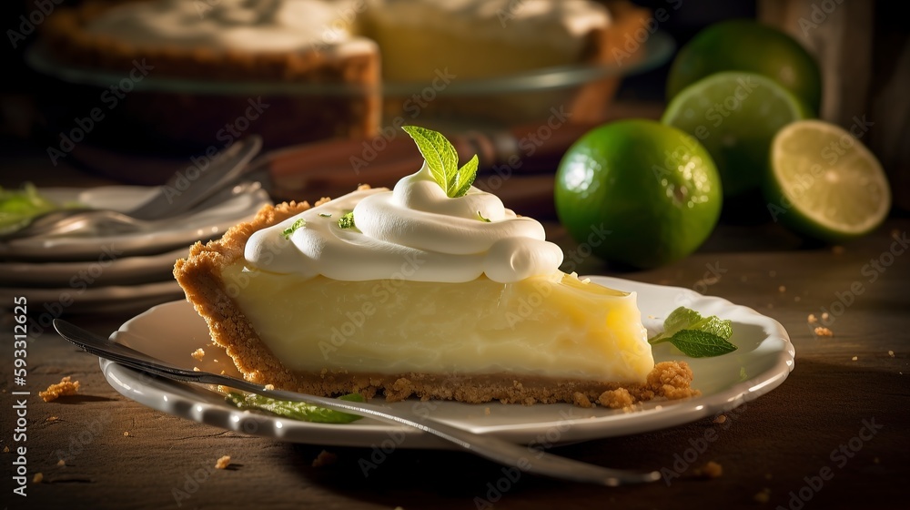 Key lime pie a pie made with lime juice and sweetened condensed milk