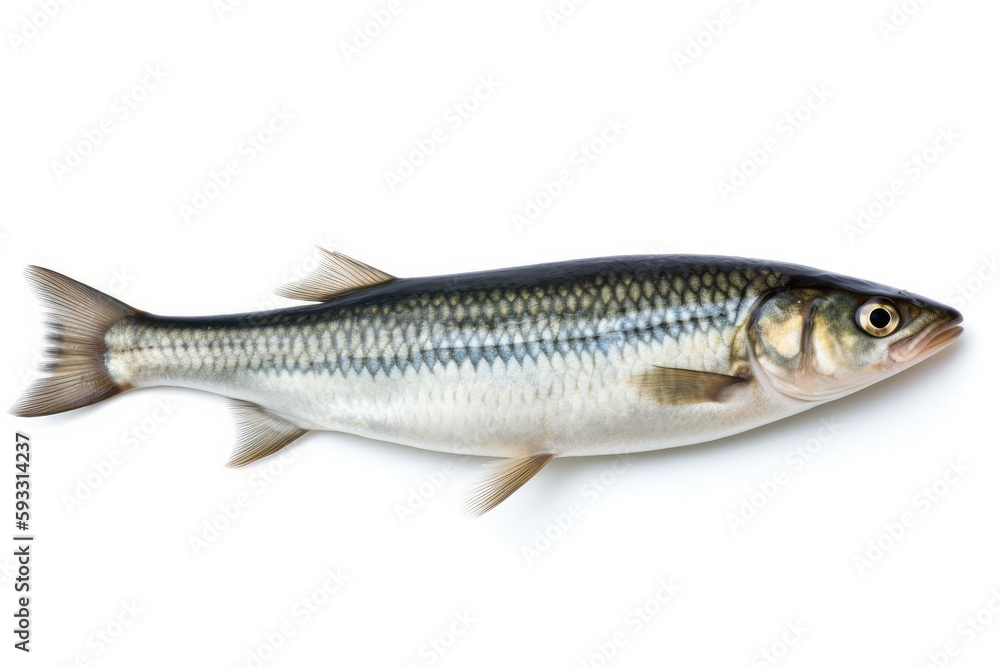 isolated Atlantic Ocean fish on a white background. Generative AI isolated Atlantic Ocean fish on a white background. Generative AI