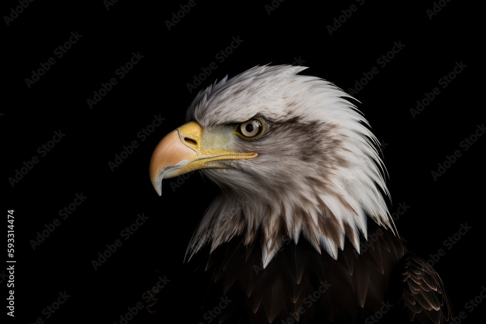 Obraz premium The powerful Bald Eagle of America. Generative AI
