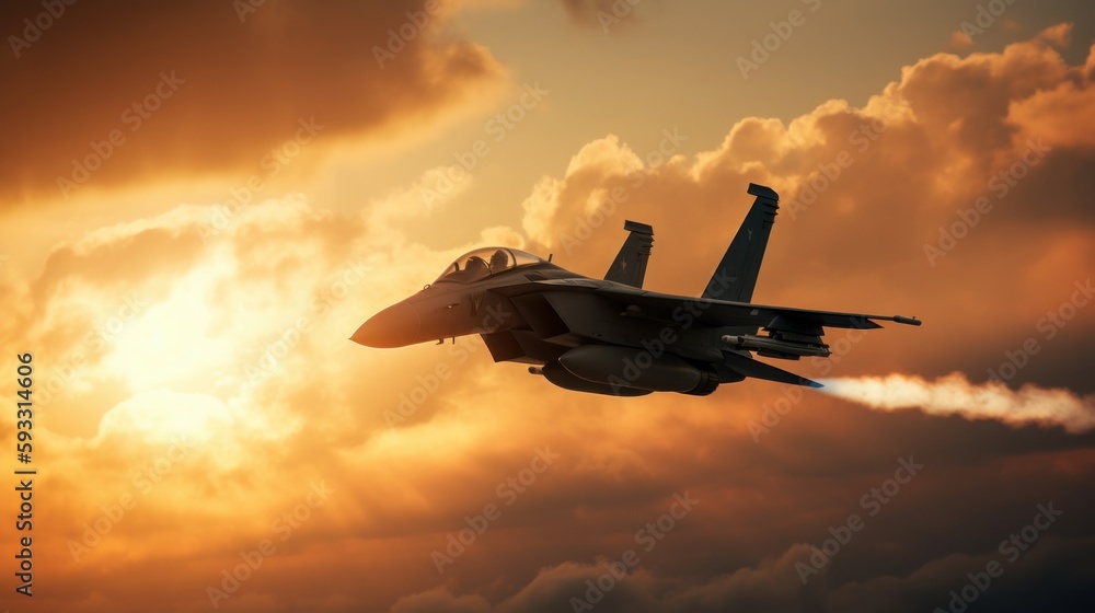 Fighter Jet Soaring through the Sky Fighter Jet Soaring through the Sky