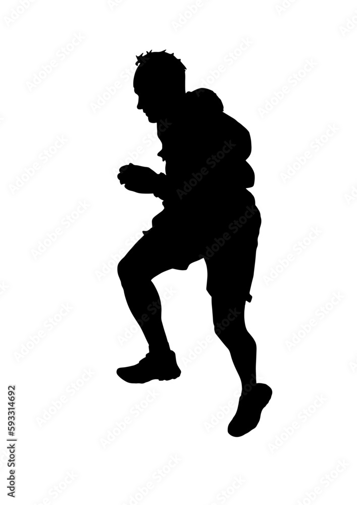 Silhouette of a trail runner