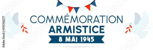 Commémoration Armistice  - Titre et illustration autour de la victoire des alliés du 8 mai 1945