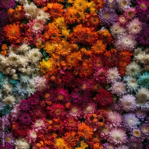 Seamless Colorful Floral Wall Pattern Background