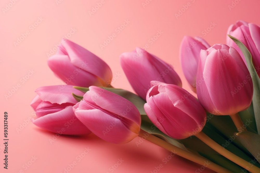 Obraz premium Mother Day Beautiful flowers. Copy Space. Illustration. Generative AI