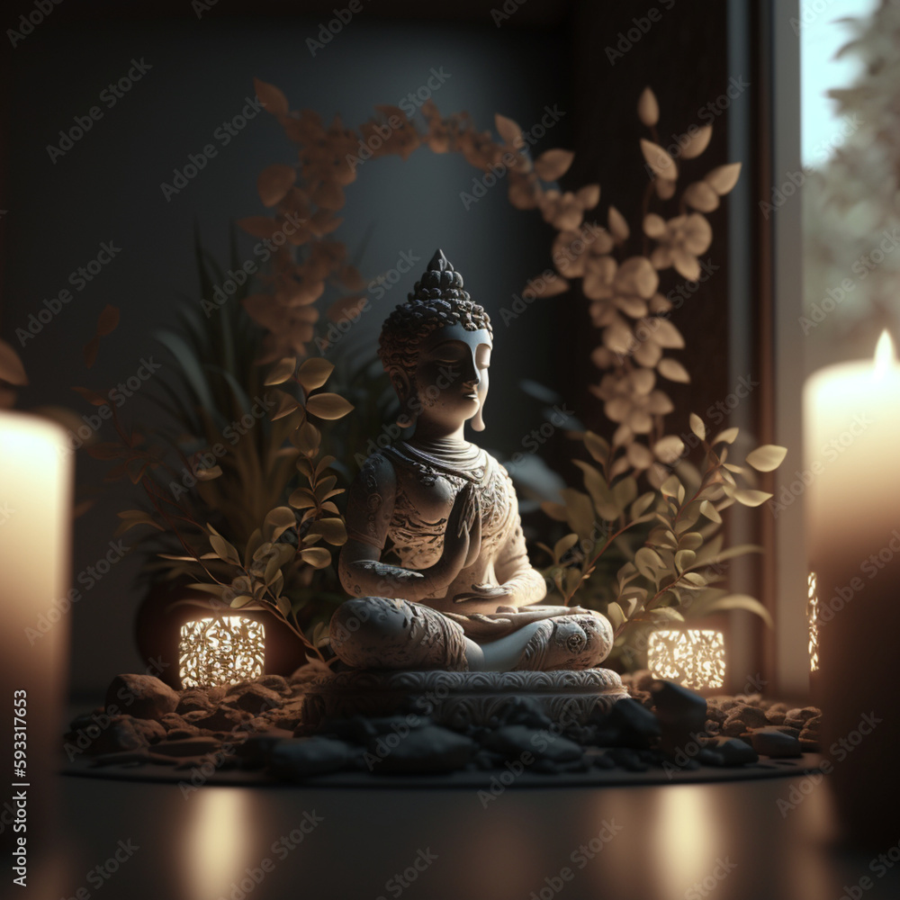 Fototapeta premium meditation calm and peaceful environment scene