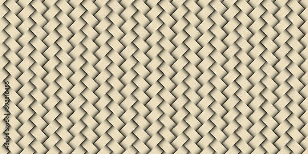 Fototapeta premium Light wicker texture background. Woven pattern. Template for web sites, sticker labels, wallpaper, banners, leaflets, cover design, fabric. 3d rendering