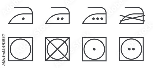 Wash laundry cloth care icon symbol instruction modern simple line outline style. Vector cartoon graphic design element illustration