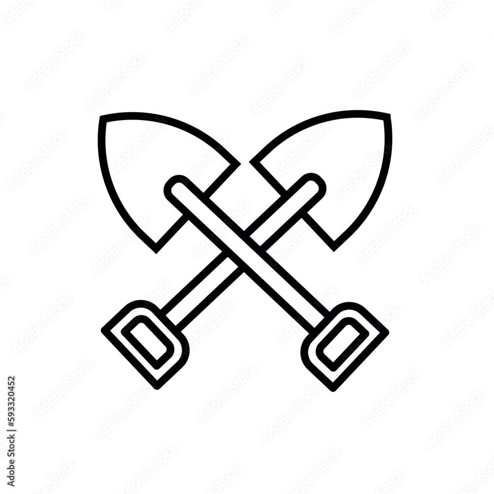 Shovel icon vector logo template.
Shovel icon vector logo template.