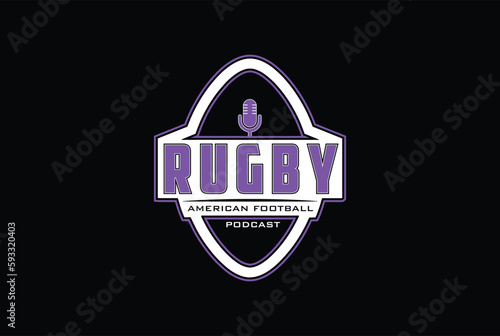 rugby sport concept logo icon vector template.