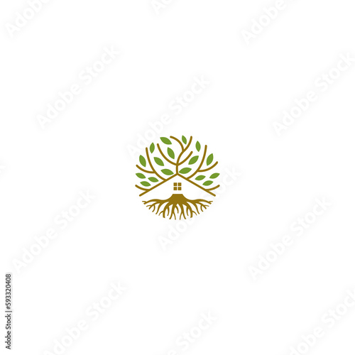 green house and root logo