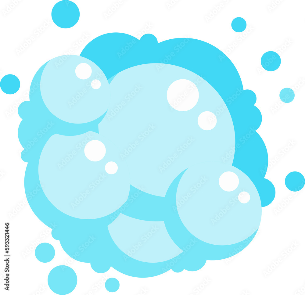Cartoon soap foam set with bubbles. Light blue suds of bath, shampoo, shaving, mousse. Cartoon soap foam set with bubbles. Light blue suds of bath, shampoo, shaving, mousse.