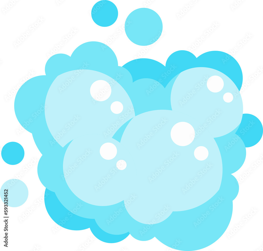 Cartoon soap foam set with bubbles. Light blue suds of bath, shampoo, shaving, mousse. Cartoon soap foam set with bubbles. Light blue suds of bath, shampoo, shaving, mousse.