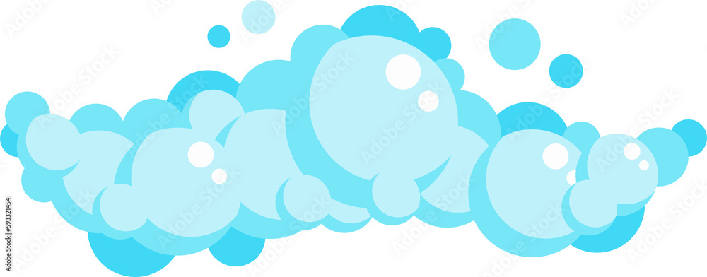 Cartoon soap foam set with bubbles. Light blue suds of bath, shampoo, shaving, mousse. Cartoon soap foam set with bubbles. Light blue suds of bath, shampoo, shaving, mousse.