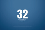 32 anniversary with number illustration.
