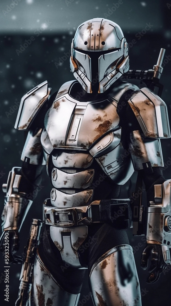 Naklejka premium knight in armour Generative AI
