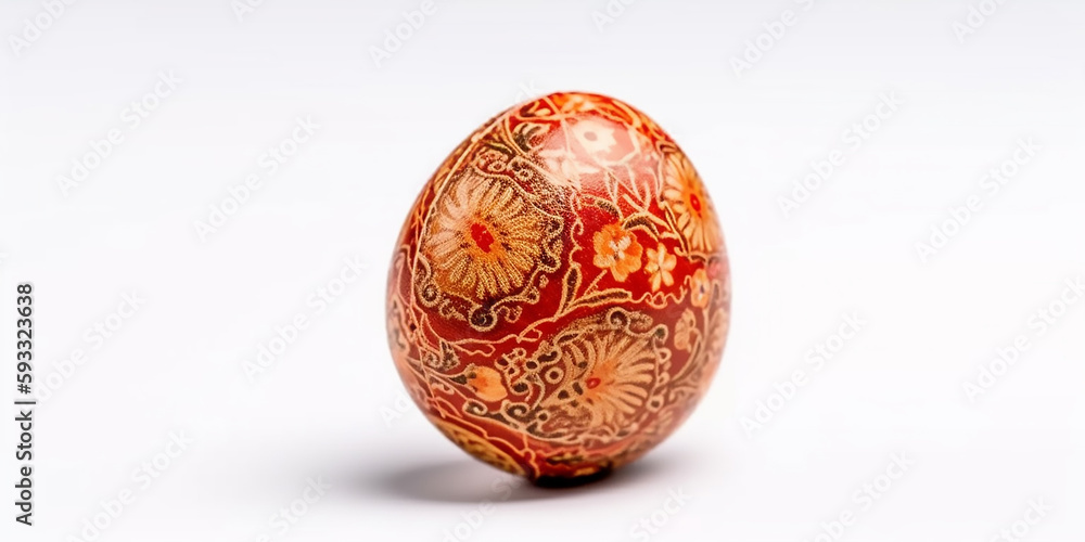 Colorful Hand-Painted Striped Easter Egg - Generative Ai Colorful Hand-Painted Striped Easter Egg - Generative Ai