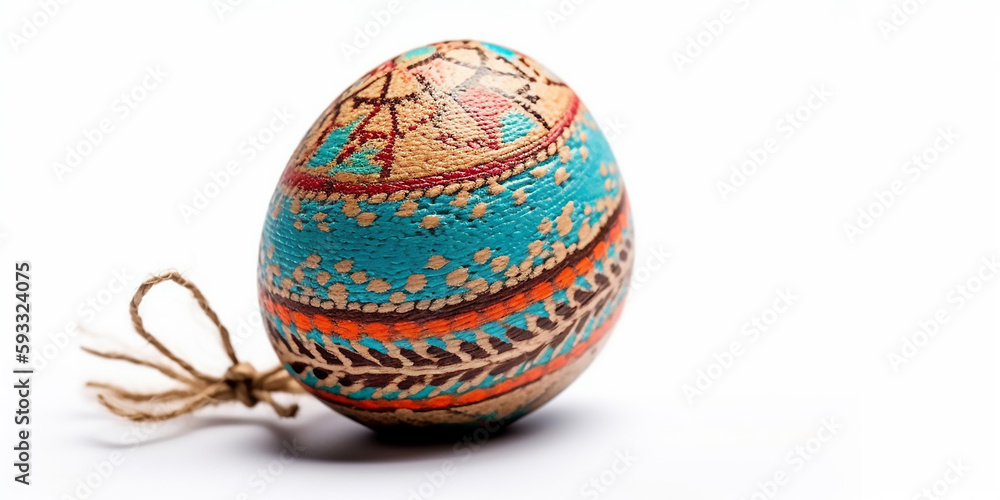 Artisanal Striped Easter Egg with Attention to Detail - Generative Ai Artisanal Striped Easter Egg with Attention to Detail - Generative Ai