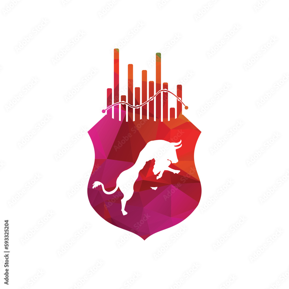 Bull and bear chart logo design. Bull and bear chart vector logo design ...