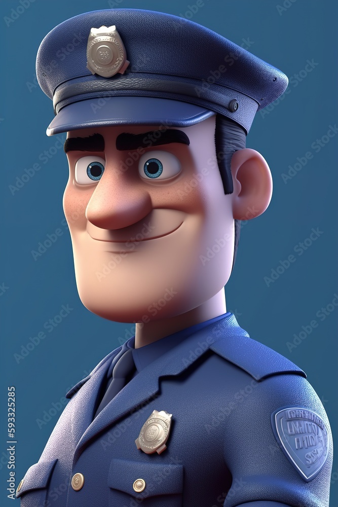 cartoon policeman 3d cartoon policeman 3d