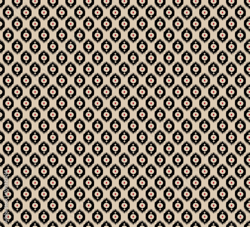Beautiful Ikat paisley seamless pattern on brown background.Aztec style,abstract,vector,illustration.design for texture,fabric,clothing,wrapping,decoration,carpet.geometric ethnic pattern traditional.