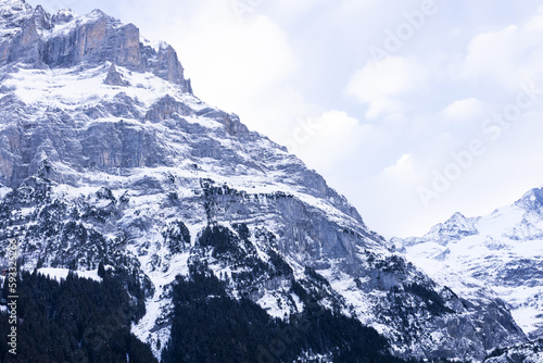 snow covered mountains in Grindelwald, Switzerland.