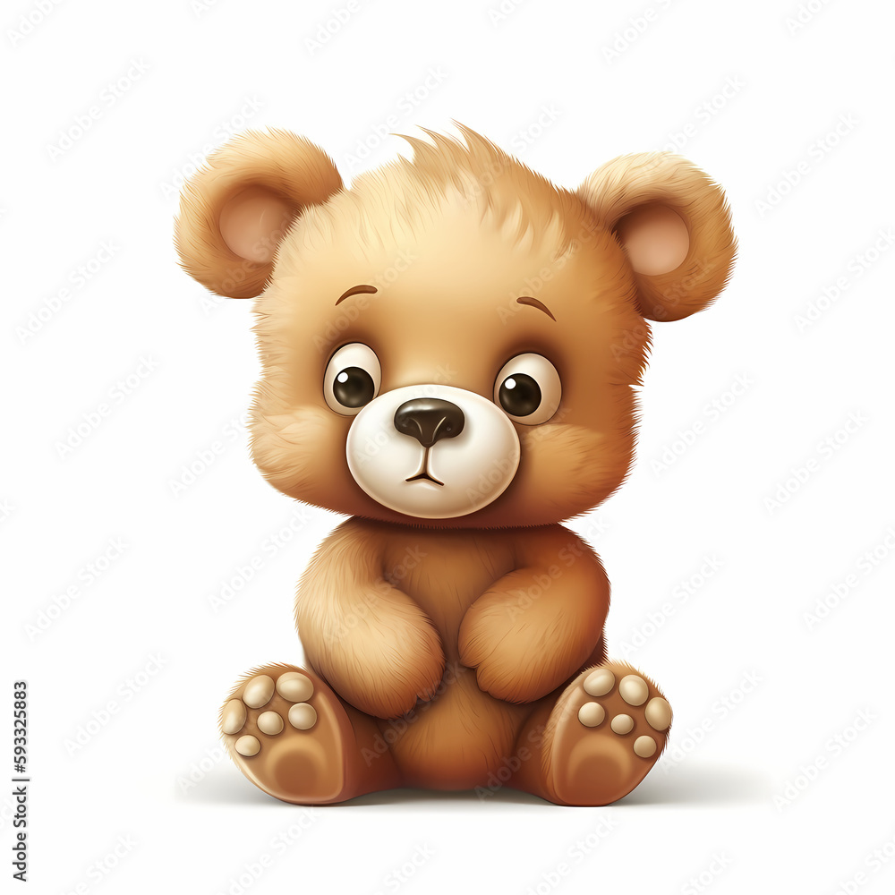 cute baby bear cartoon. Generative AI