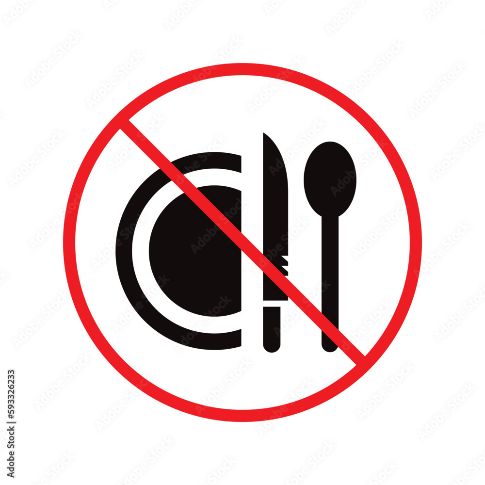 Vecteur Stock No food icon. Forbidden eat icon. No dinner vector sign