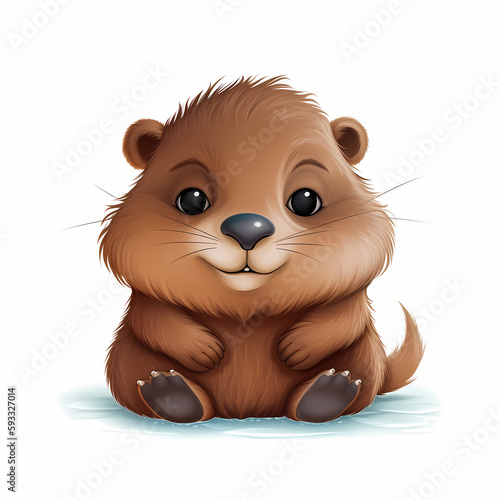 baby beaver. Generative AI