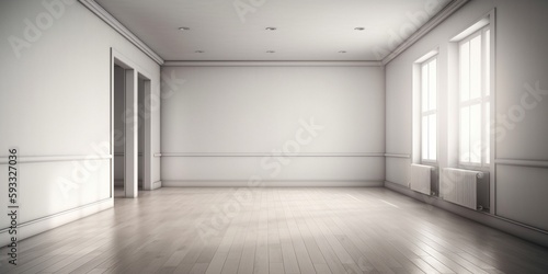 empty white room, Created by AI generation, AI generative