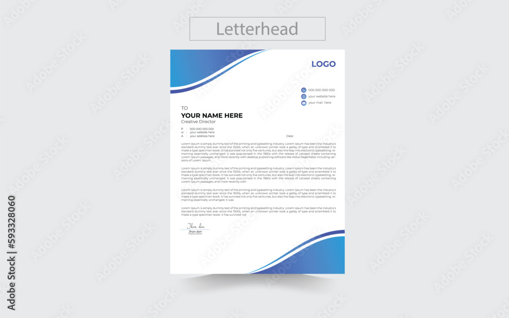 professional creative letterhead template design for your business .